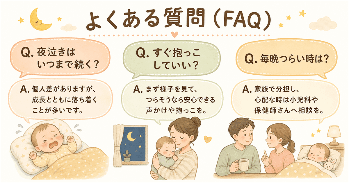 よくある質問 夜泣きの図解