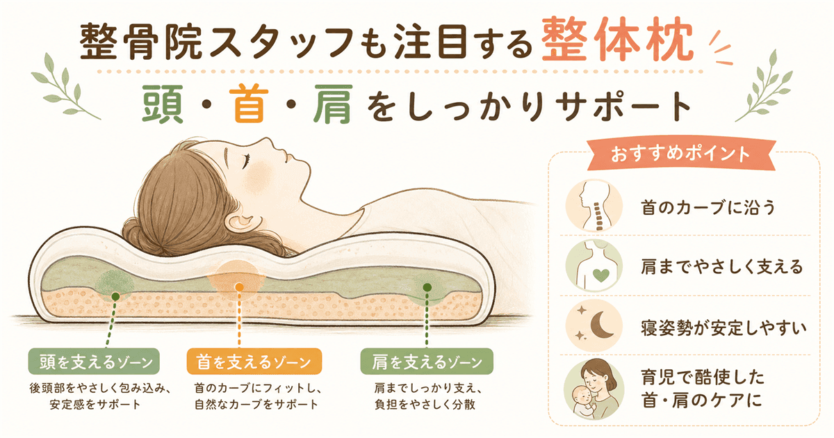 整骨院スタッフも注目する整体枕の図解
