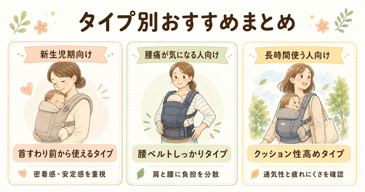 タイプ別おすすめまとめの図解