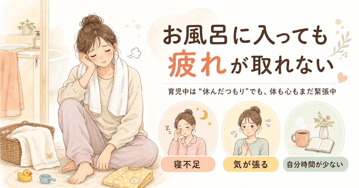 お風呂に入っても疲れが取れない悩みの図解