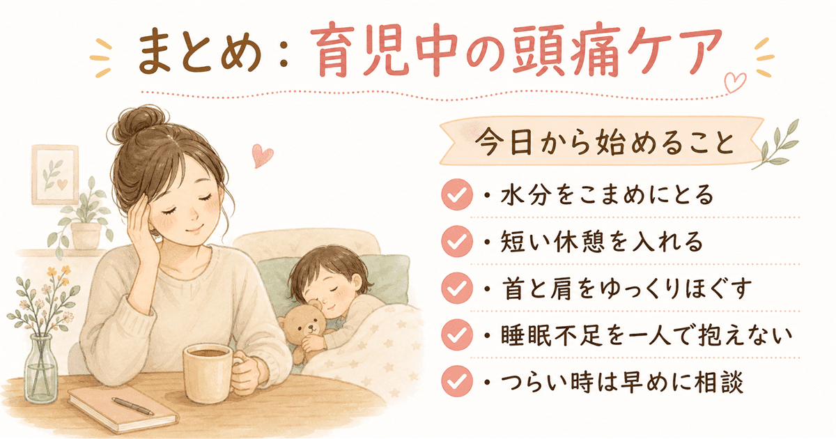 まとめ――育児中の頭痛ケア、今日から始めることの図解