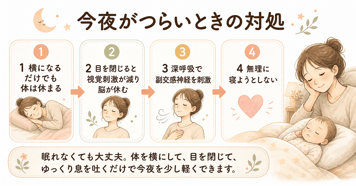 「今夜がつらい」ときの対処3ステップ:腹式呼吸・手足ほぐし・今夜だけ
