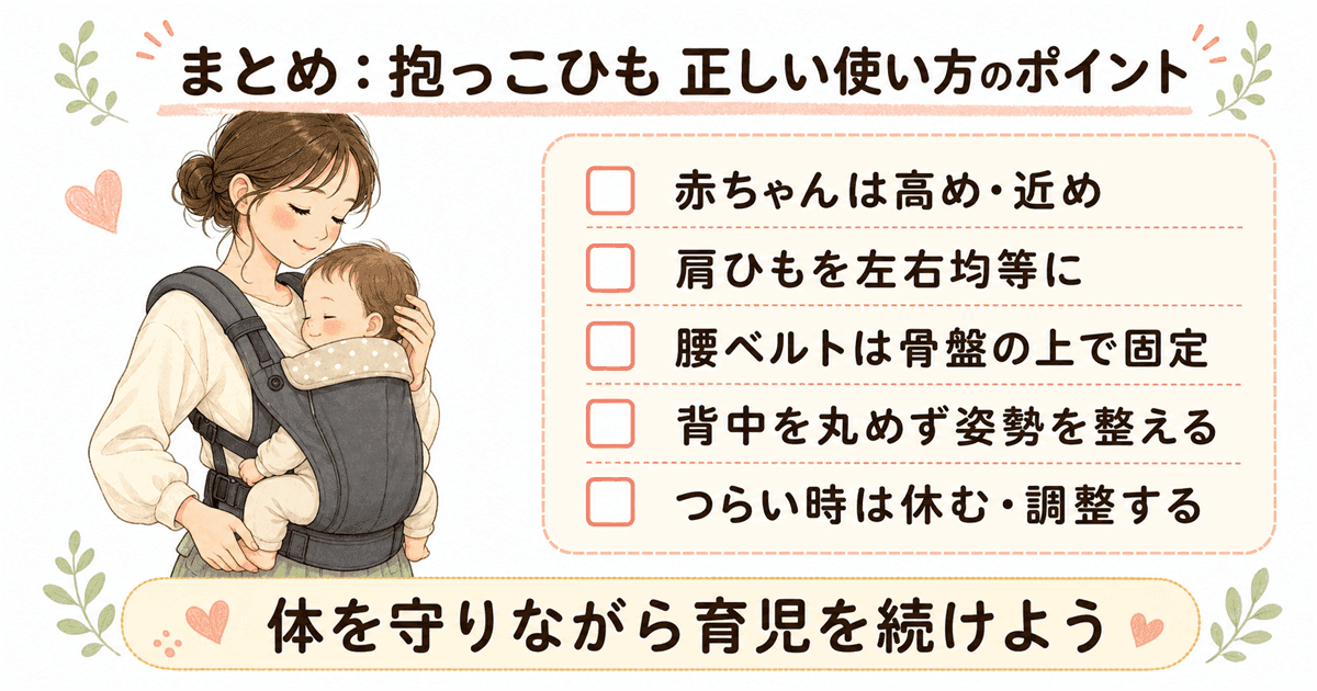 まとめ:抱っこひも装着チェックリスト5項目