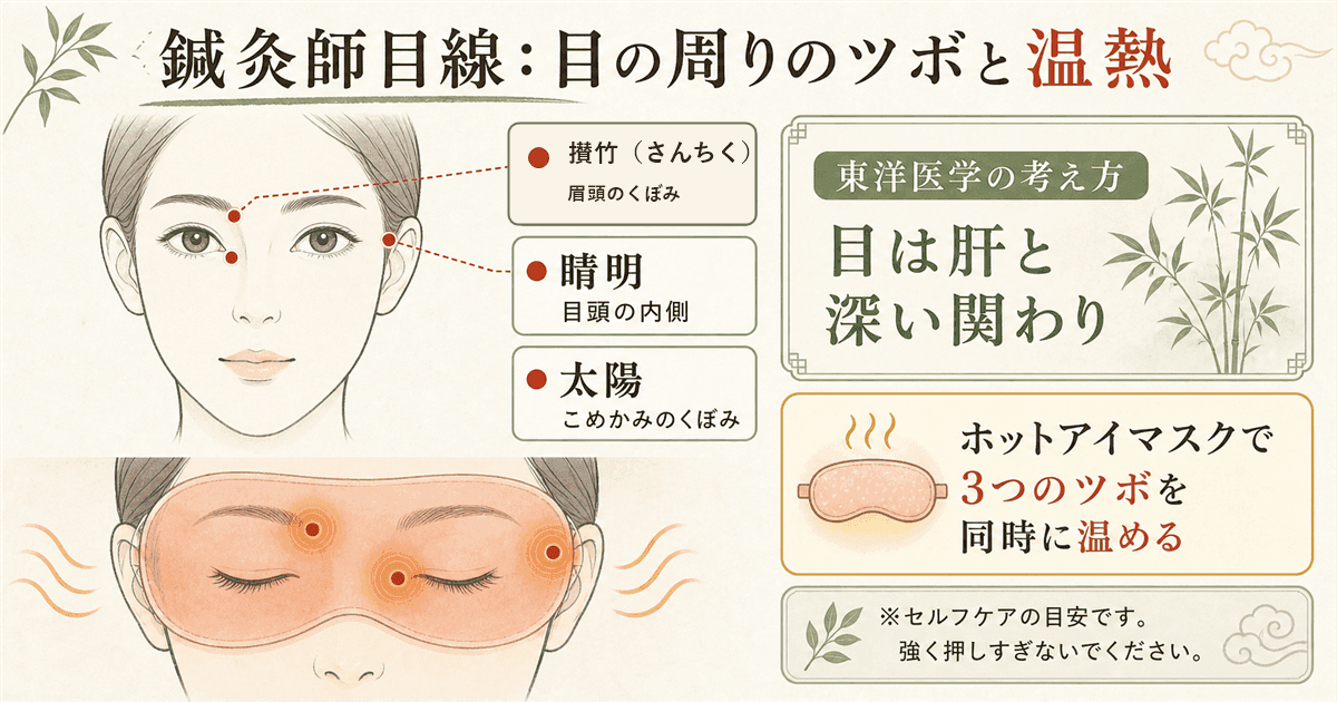 鍼灸師目線：目の周りのツボと温熱の関係（攅竹・睛明・太陽）