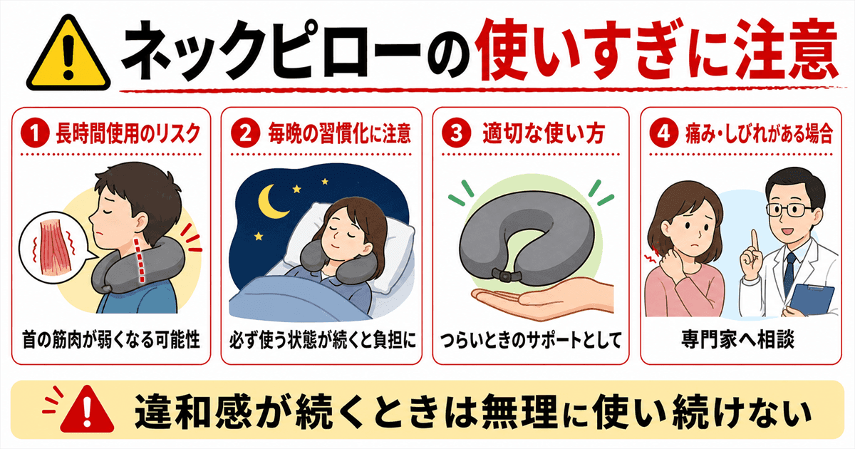 ネックピロー注意点：使いすぎによる筋力低下と正しい使い方