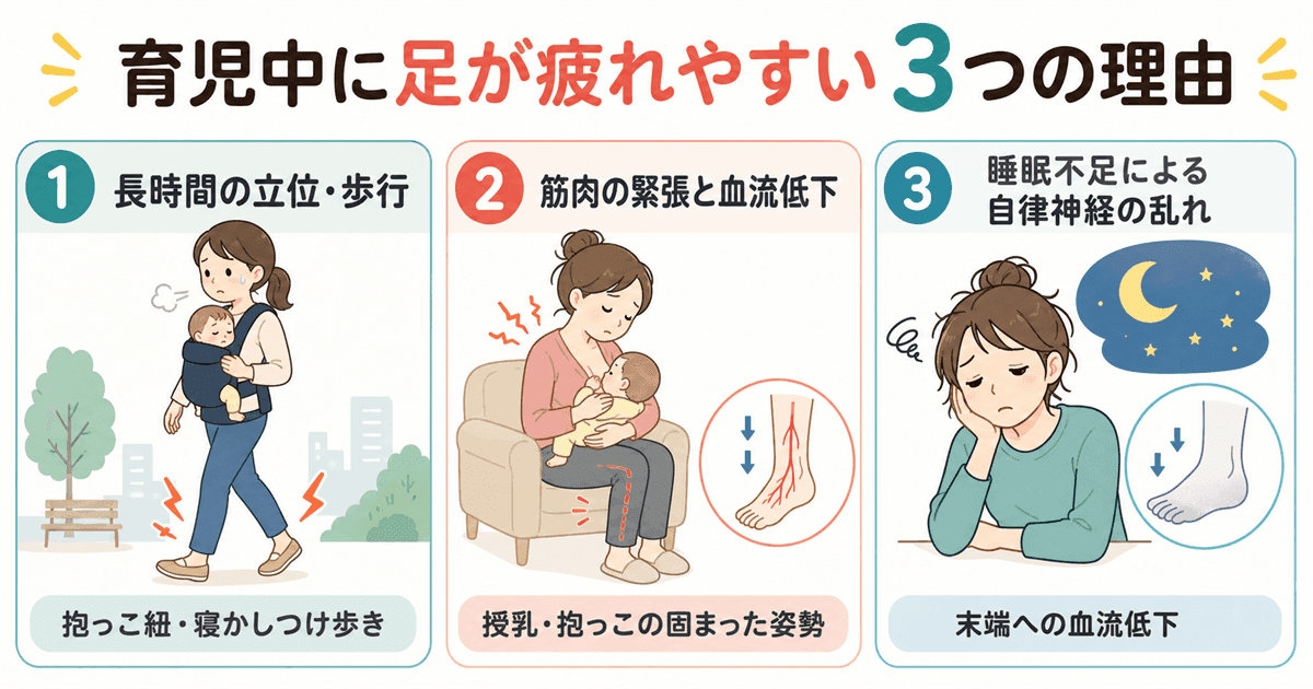 育児中に足が疲れやすい3つの理由