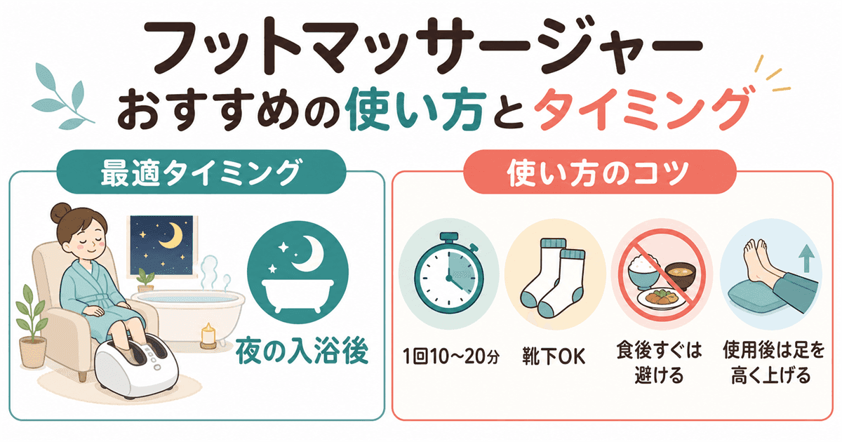 フットマッサージャーのおすすめタイミングと使い方コツ
