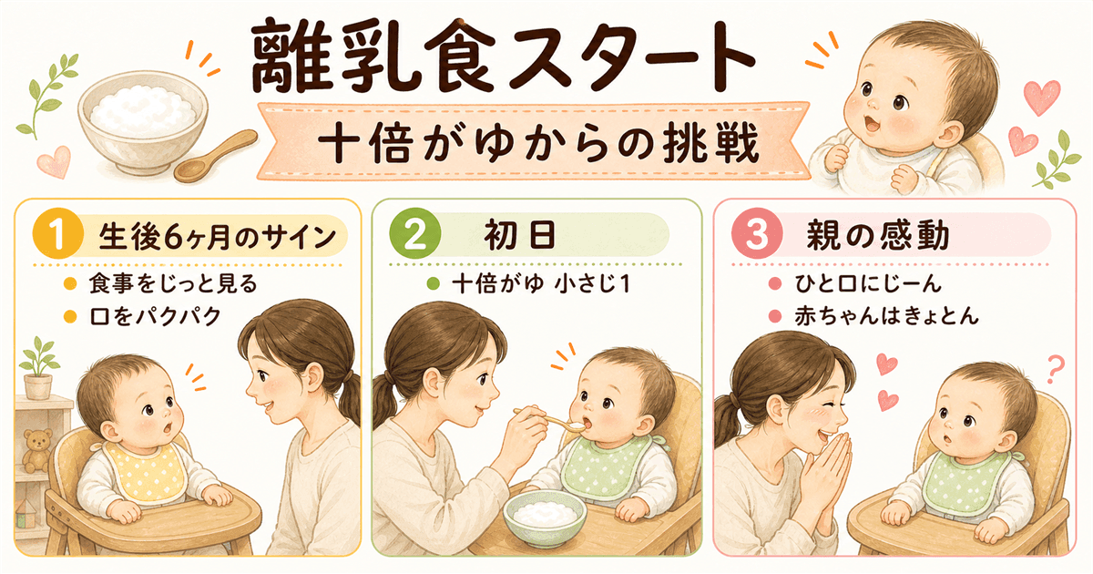 離乳食スタート：十倍がゆからの挑戦