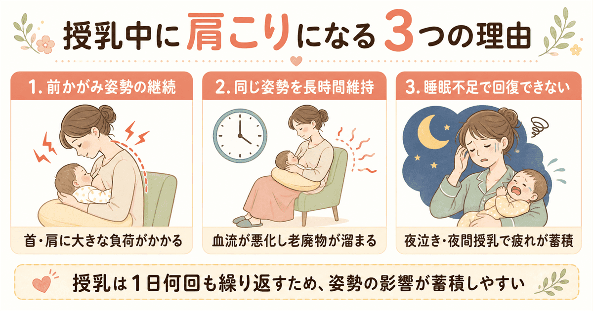 授乳中に肩こりになる3つの理由