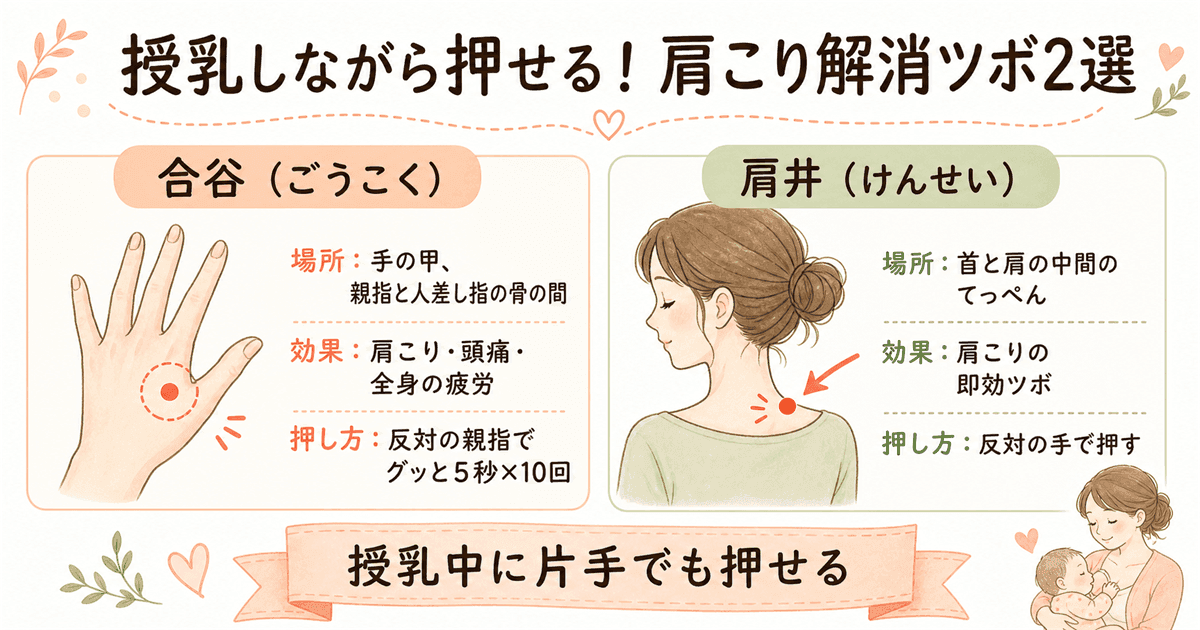 授乳しながら押せる肩こり解消ツボ2選