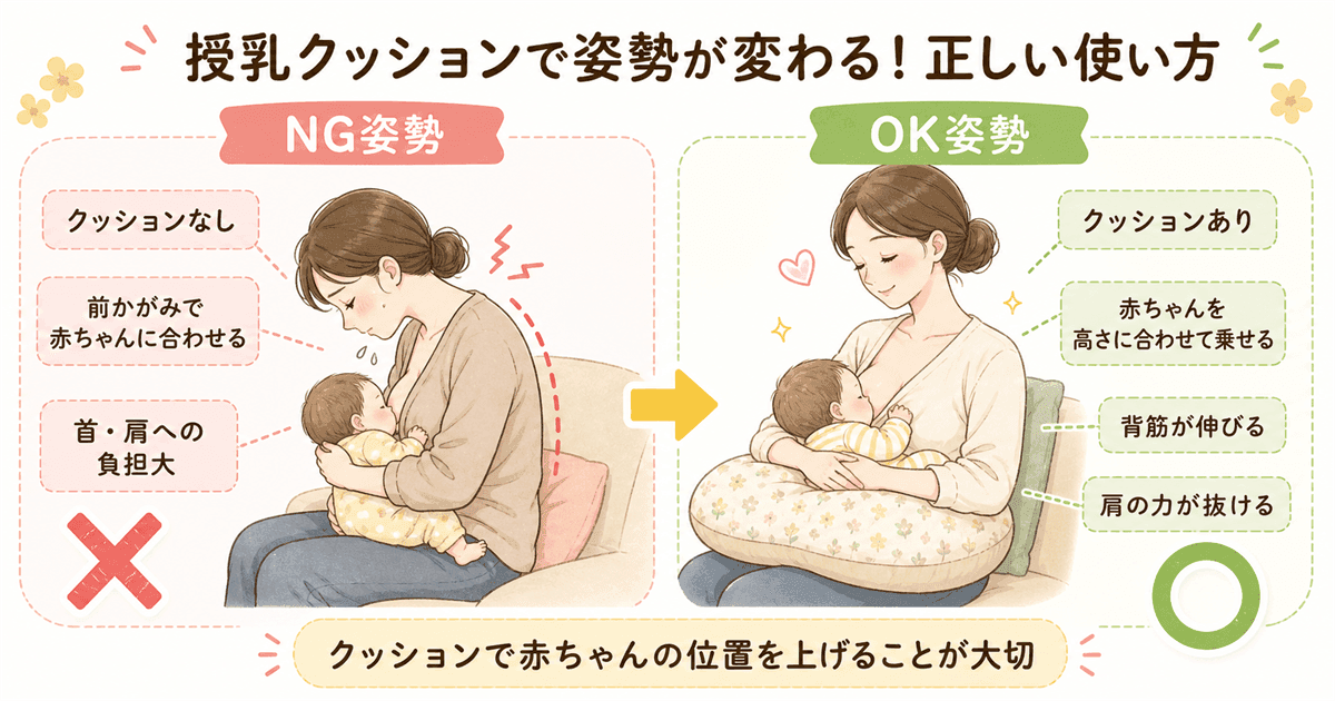 授乳クッションで姿勢を改善する方法