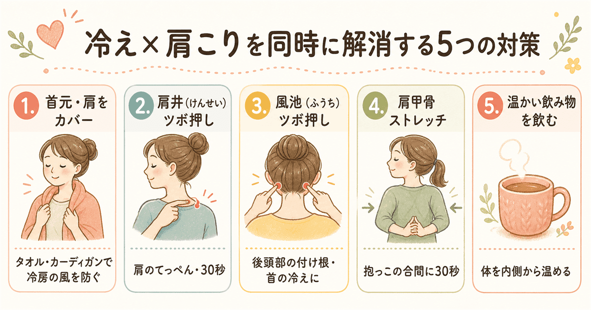 冷え×肩こりを同時に解消する5つの対策