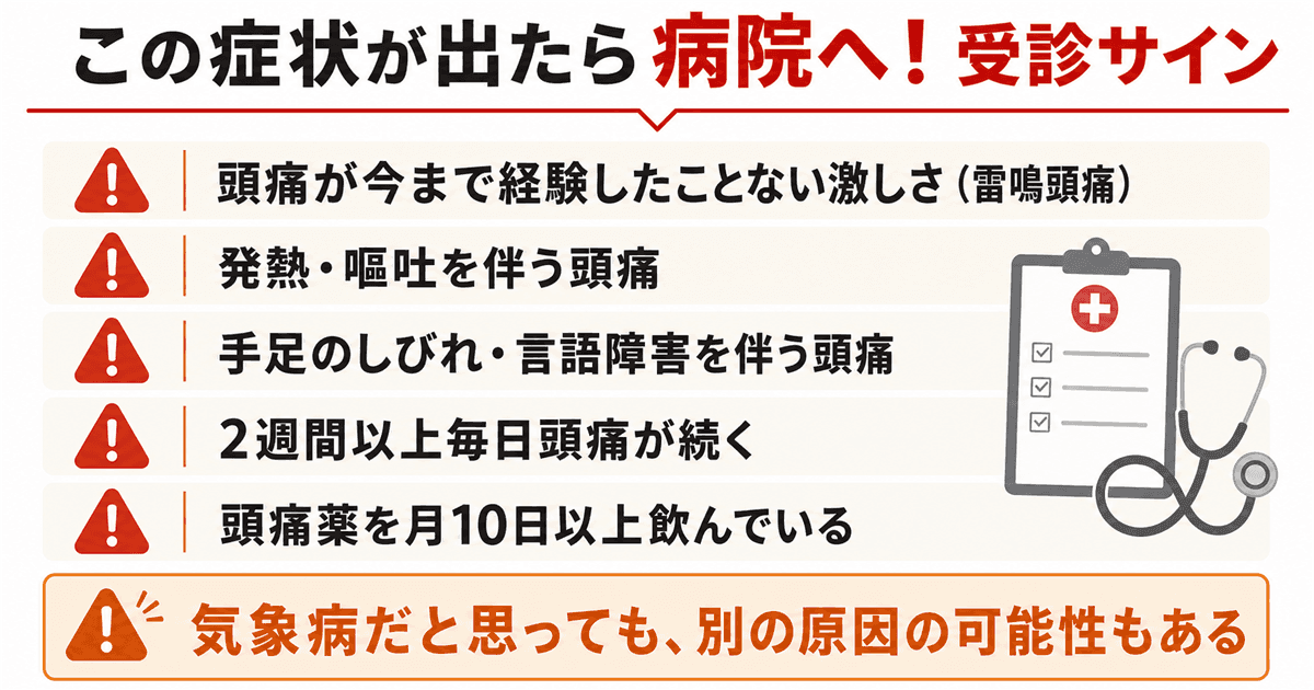 この症状が出たら病院へ:受診サイン