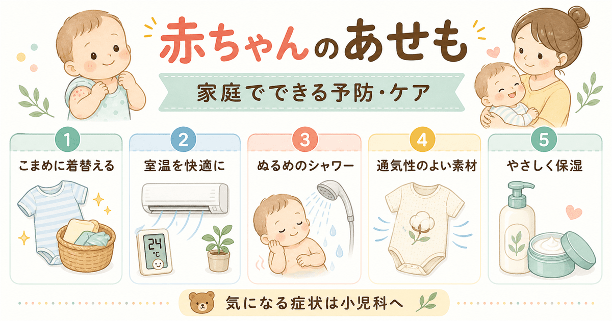 赤ちゃんのあせも:家庭でできる予防・ケア
