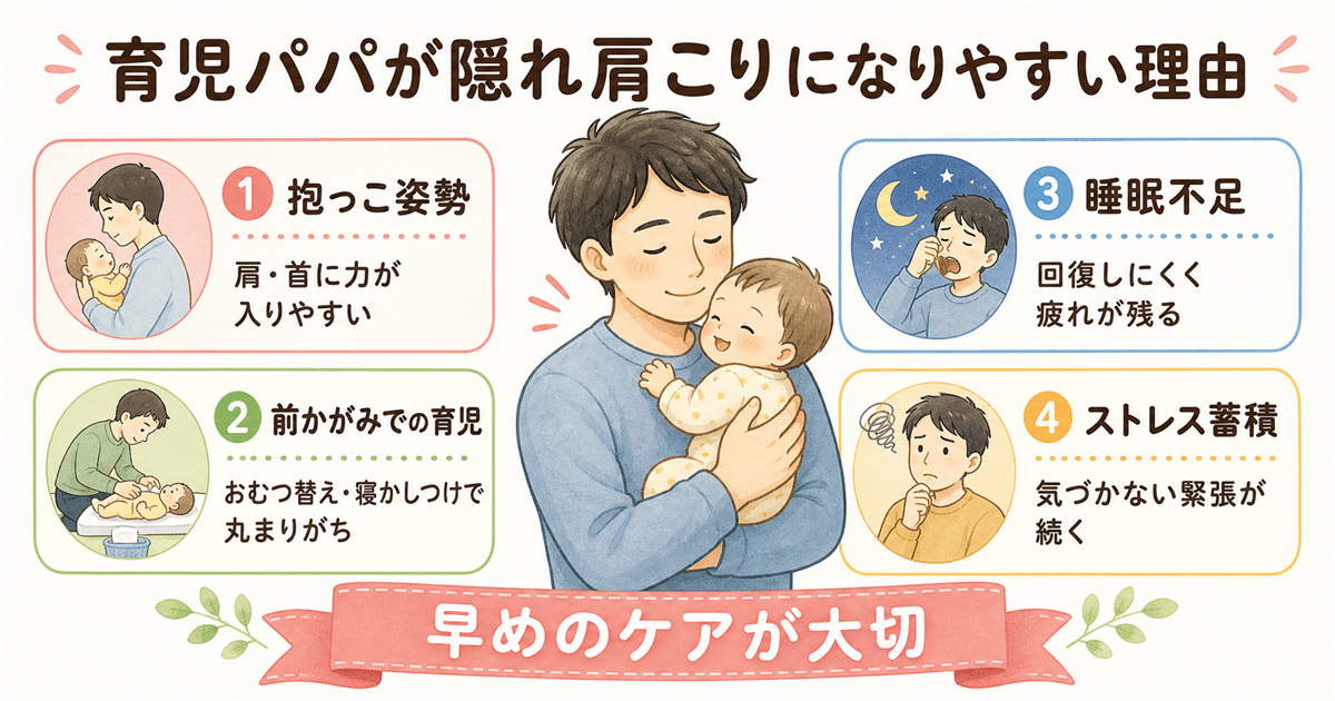育児パパが隠れ肩こりになりやすい理由