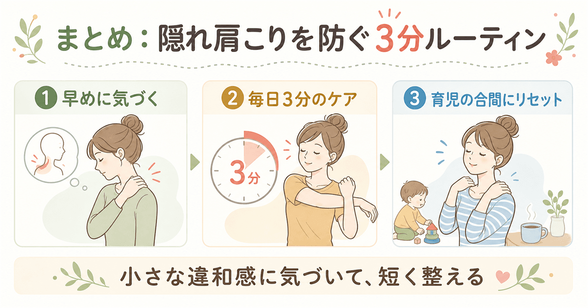 まとめ:隠れ肩こりを防ぐ3分ルーティン