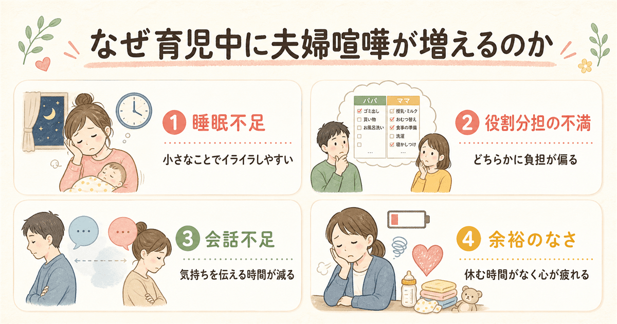 なぜ育児中に夫婦喧嘩が増えるのか