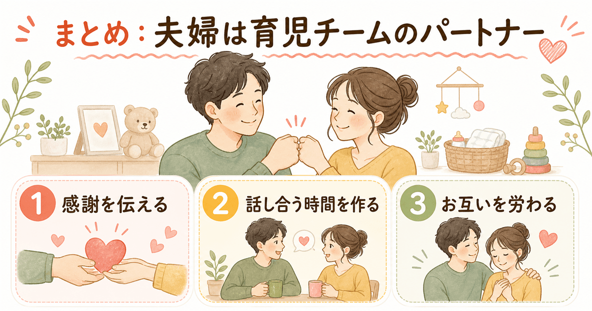 まとめ:夫婦は育児チームのパートナー
