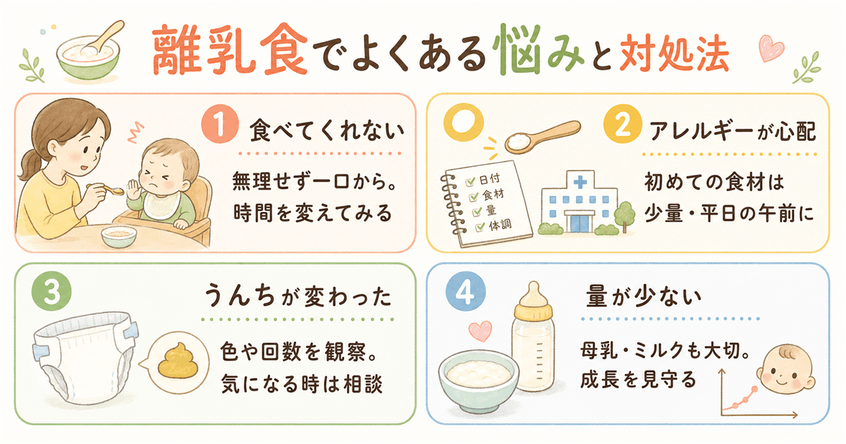 離乳食でよくある悩みと対処法
