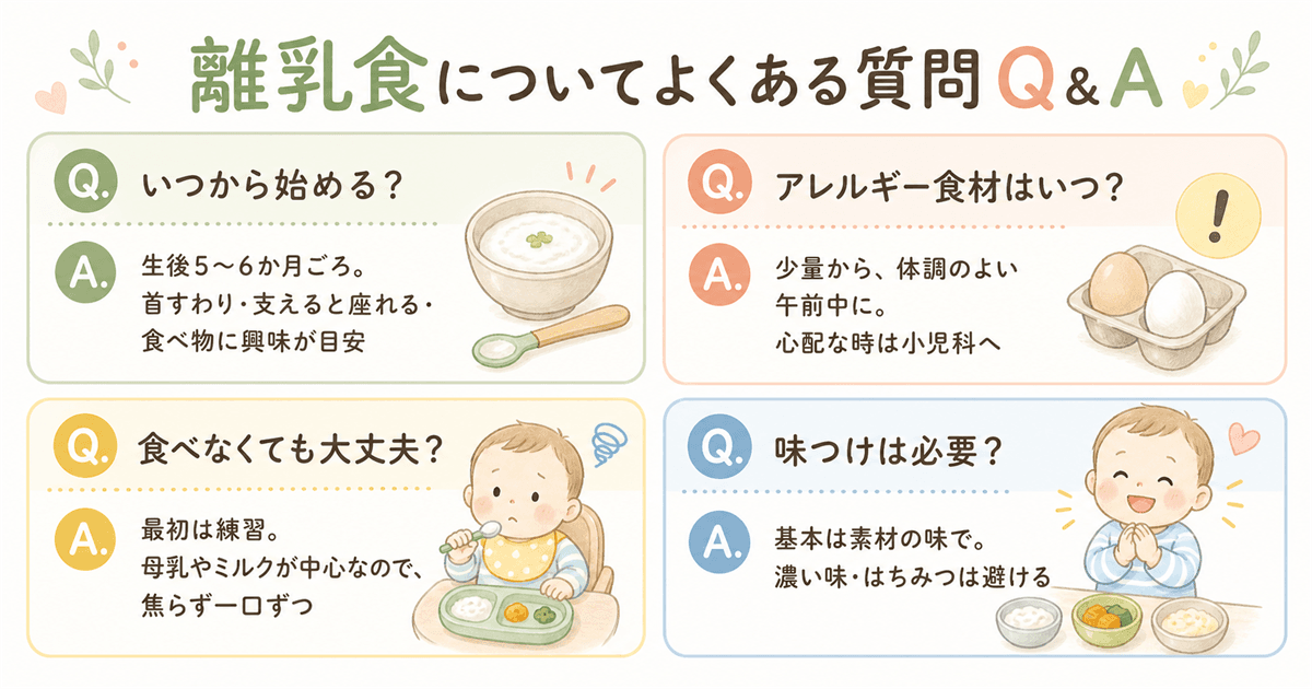 離乳食についてよくある質問Q&A