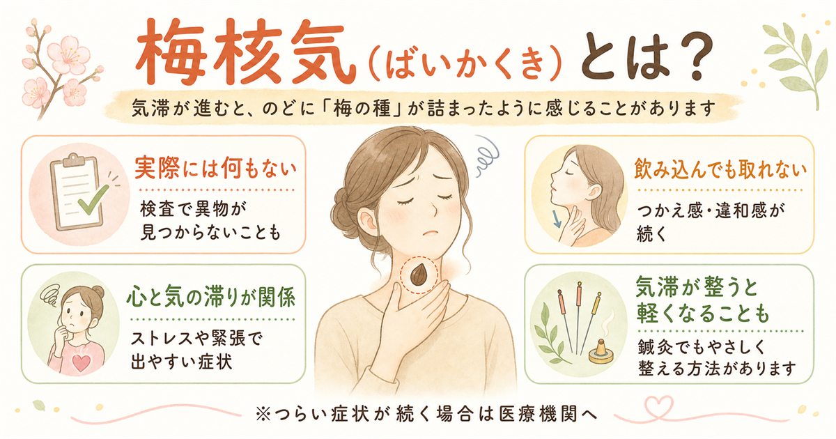 気滞が進むと現れる梅核気（ばいかくき）とは