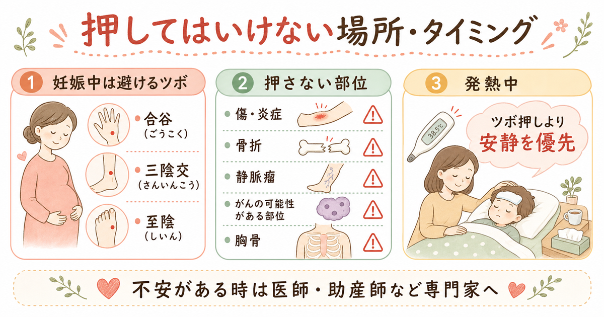 ツボ押しで押してはいけない場所・タイミング