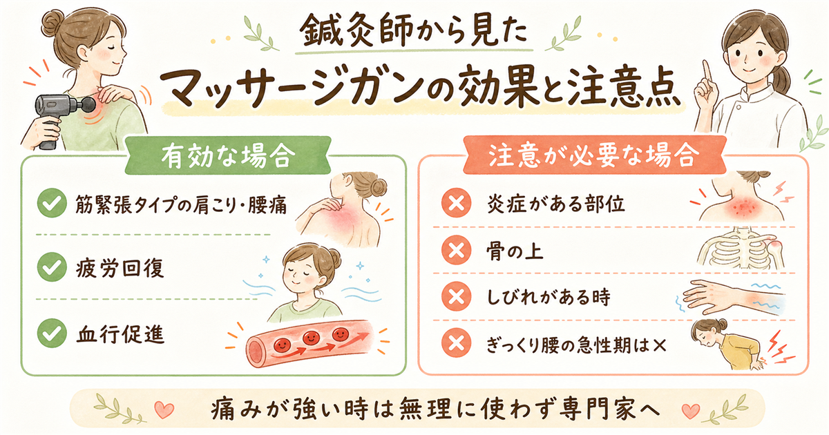 鍼灸師から見たマッサージガンの効果と注意点