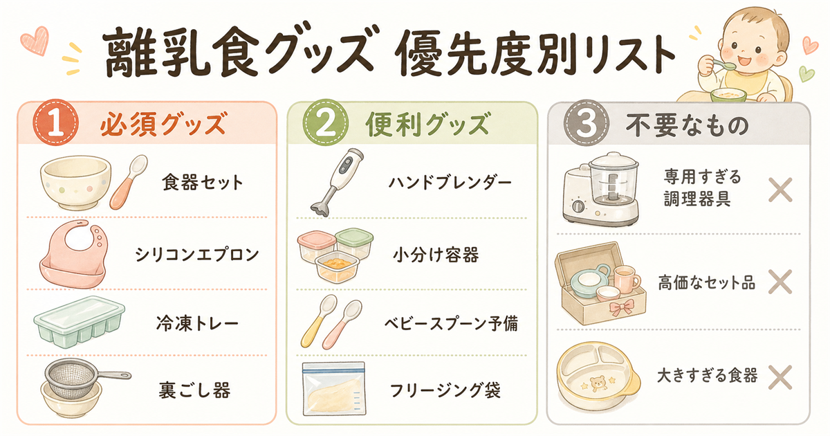 離乳食グッズ優先度別リスト