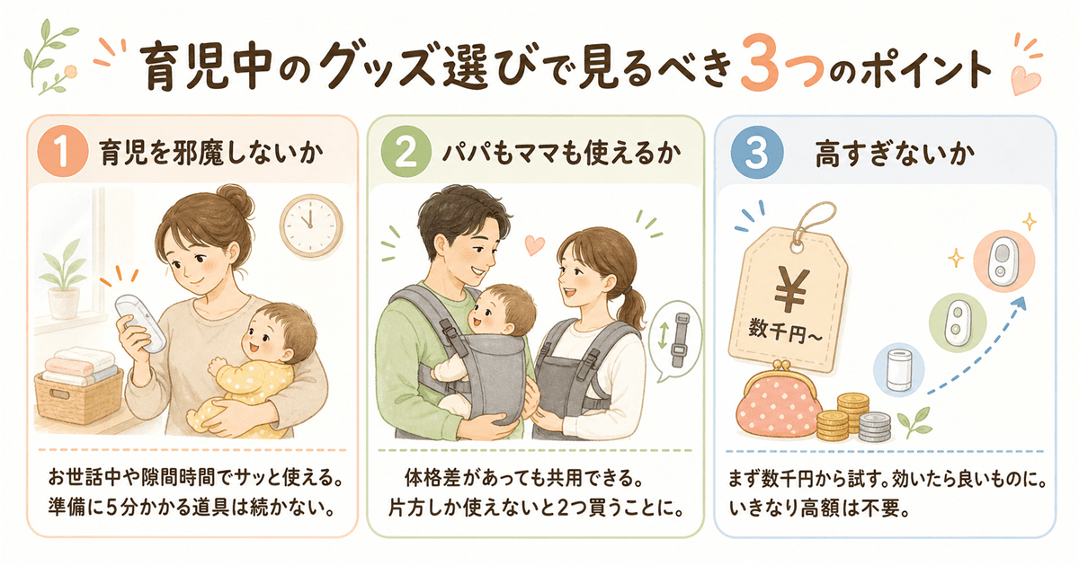 グッズ選びで見るべき3つのポイント