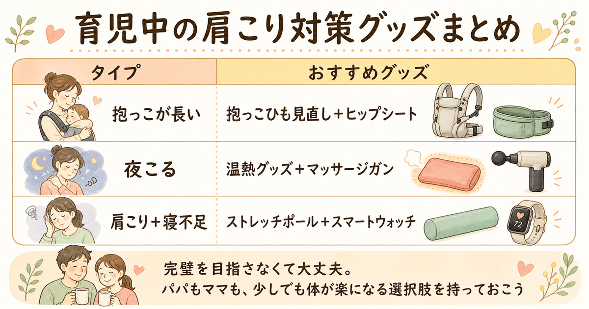 育児中の肩こり対策グッズまとめ