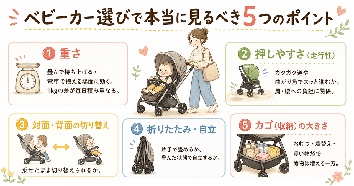 ベビーカー選びで本当に見るべき5つのポイント