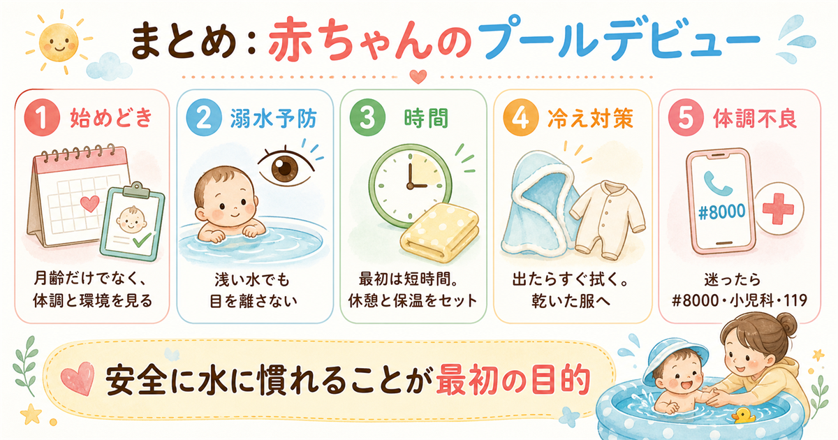赤ちゃんのプールデビューまとめ