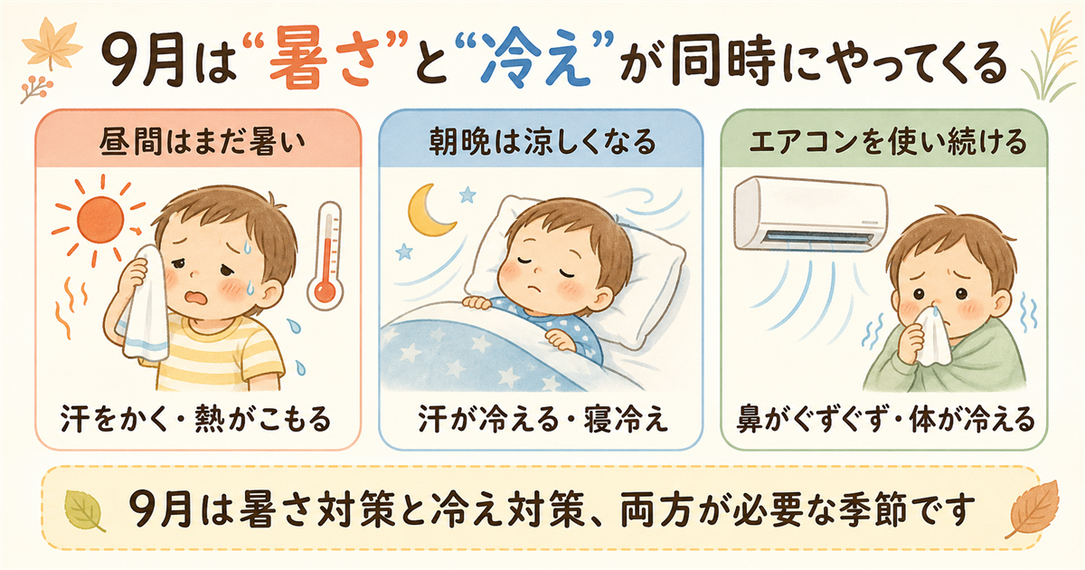 9月は暑さと冷えが同時にやってくる