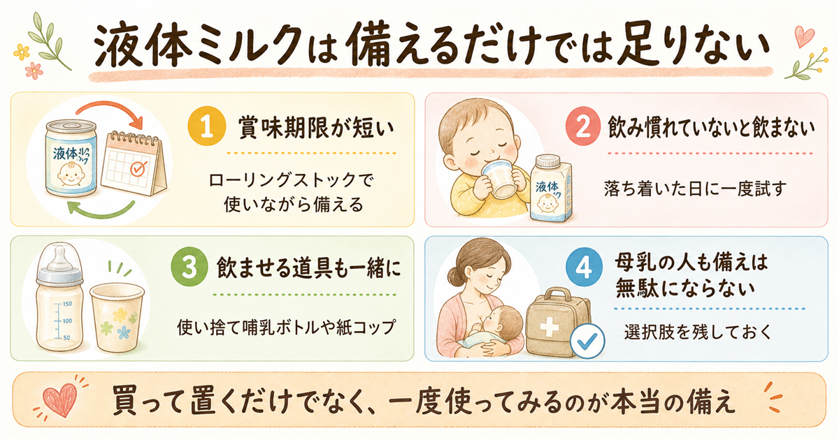 液体ミルクを備えるときの4つの注意点