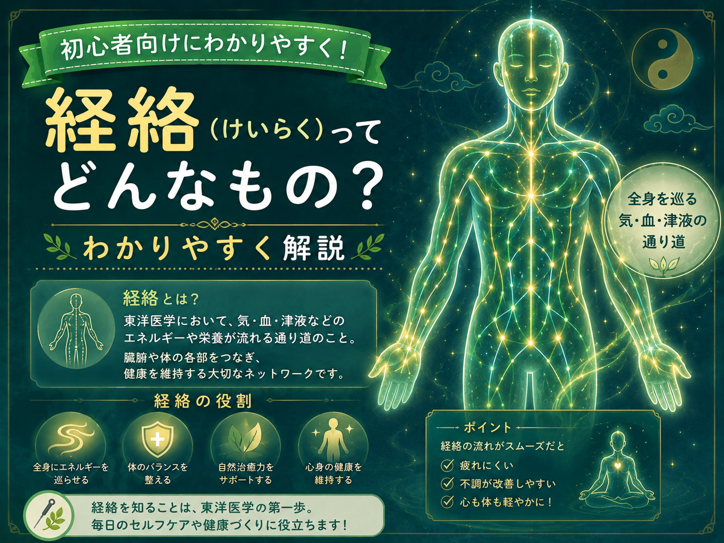 経絡(けいらく)ってどんなもの?初心者向けにわかりやすく解説【鍼灸師監修】